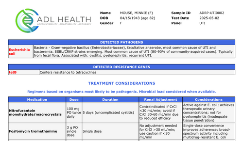 Sample UTI Consultation Report